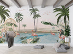 Flamingo Oasis Wallpaper Mural