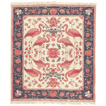 The Flamingo Reverie Hand Knotted Area Rug showcases an elegant vintage design featuring vibrant flamingos and floral patterns. Perfect for adding a touch of sophistication to your living room, this wool rug combines artistry and quality craftsmanship, making it an ideal choice for living room area rugs.