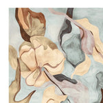 A close-up view of the Floating Dreams Hand Tufted Area Rug showcasing its abstract floral pattern in soft earthy tones. This contemporary rug is perfect as a wool rug for living rooms, ideal for those seeking large living room rugs with a modern touch.