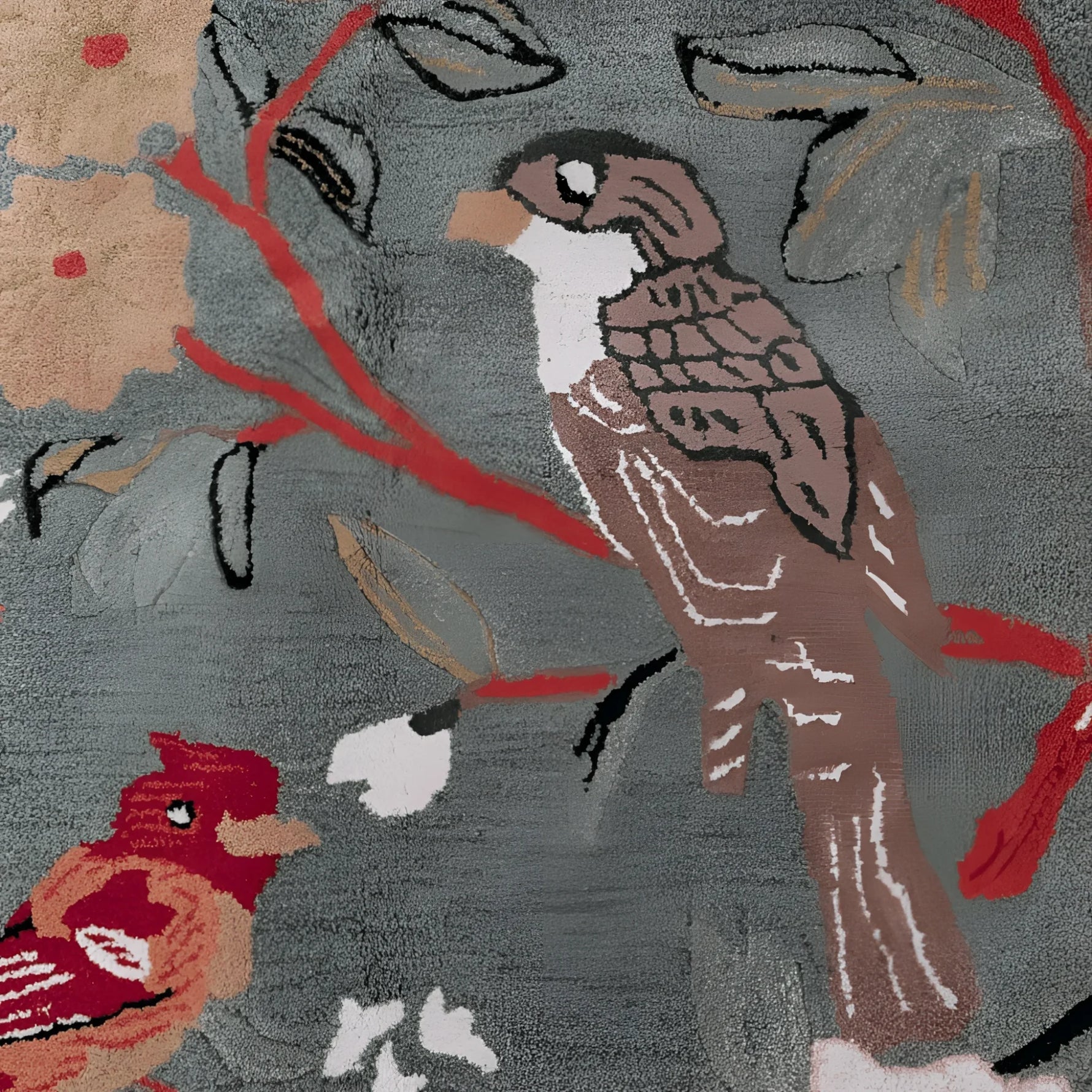 Flora & Fauna Square Hand Tufted Wool Rug 6' x 6' - MAIA HOMES