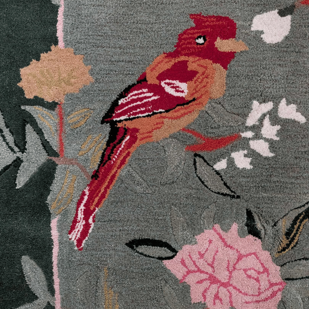 Flora & Fauna Square Hand Tufted Wool Rug 6' x 6'