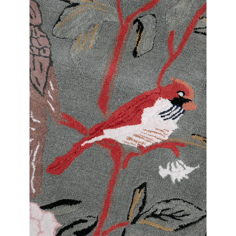 Flora & Fauna Square Hand Tufted Wool Rug 6' x 6'