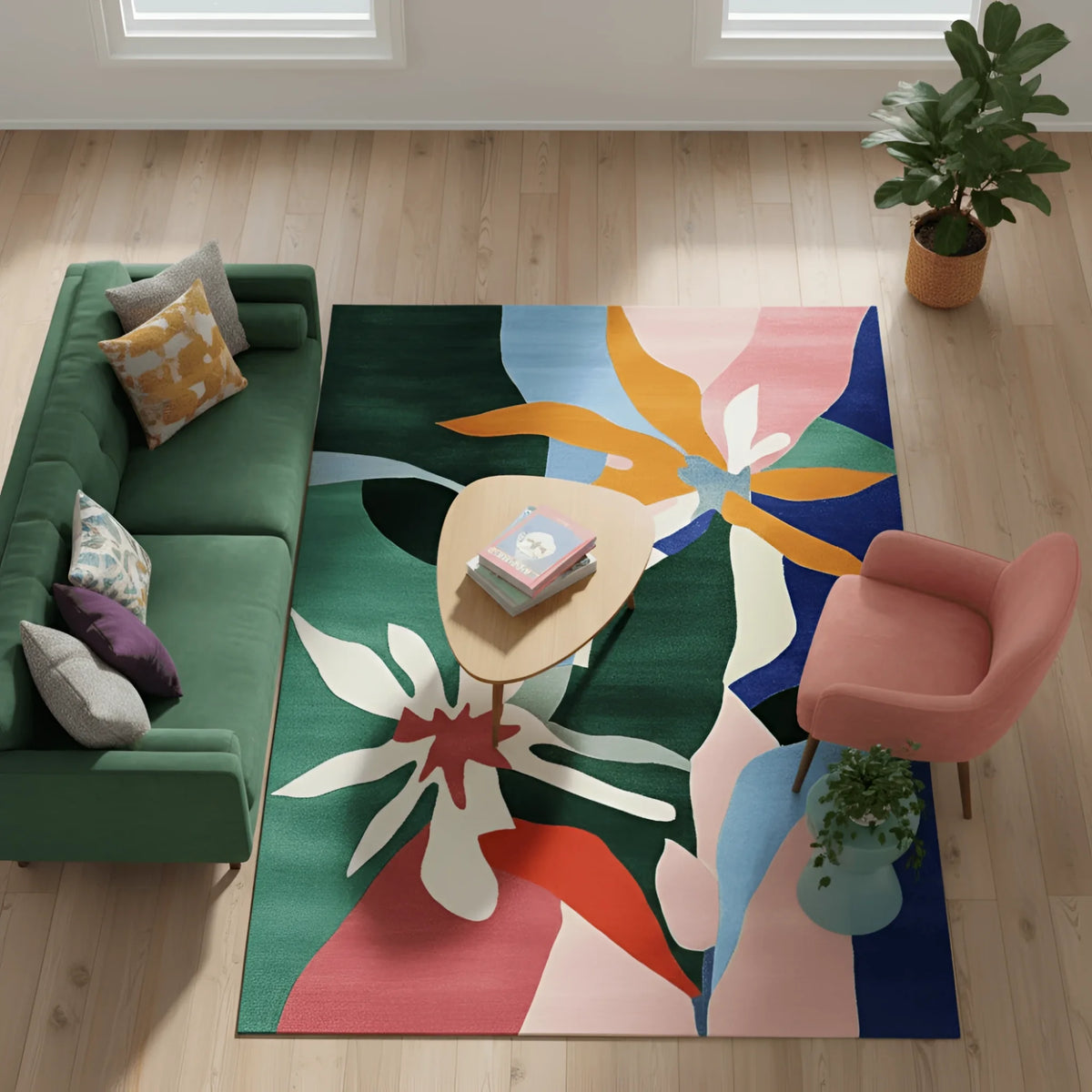 Flora Flutter Hand Tufted Rug 8 x 10 ft - MAIA HOMES