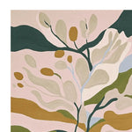 Top view of the Flora Twist Field Hand Tufted Area Rug showcasing a contemporary design with abstract floral patterns in soft pastels and earth tones. Perfect wool rug for enhancing the elegance of living room area rugs.