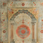 This image showcases a beautifully intricate Floral Archway Hand Knotted Area Rug, perfect for adding a touch of elegance to any living room. The vintage rug features a Persian-inspired design with rich colors and ornate patterns, making it an ideal choice for those seeking large living room rugs with a classic appeal.