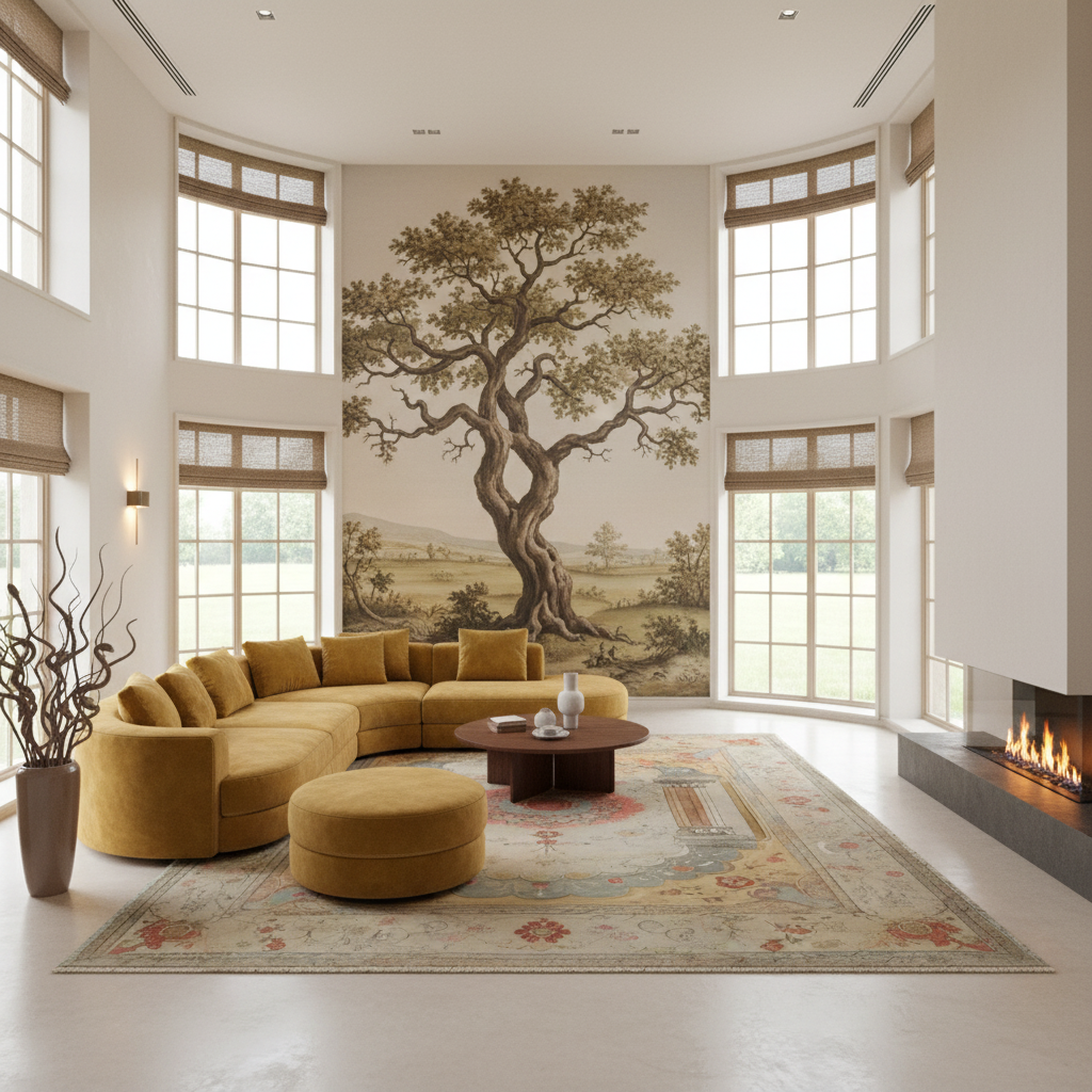 Floral Archway Hand Knotted Area Rug