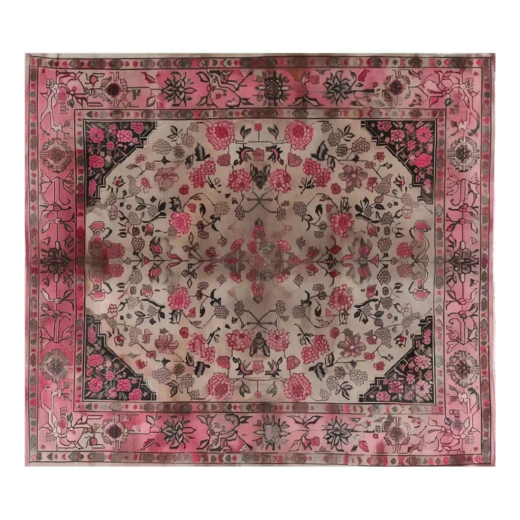 A beautifully detailed area rug featuring a floral design in shades of pink and beige. Perfect for adding elegance to any living room, this floral rug enhances the space with its intricate patterns and warm colors, making it an ideal choice for those seeking stylish living room area rugs.