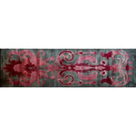 Elegant Floral Damask hand-tufted wool runner rug featuring a rich red and pink pattern on a dark backdrop, perfect for adding a touch of luxury to your hallway or kitchen space. This area rug showcases intricate design details that make it ideal for both large living room rugs and stylish kitchen runner rugs.