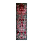 A stunning Floral Damask Hand Tufted Wool Runner Rug featuring an intricate red and pink damask pattern on a subtle gray background. Perfect for adding elegance to any space, this area rug can serve as a kitchen runner rug, hallway runner rug, or a stylish addition to your living room. Its luxurious wool material brings warmth and sophistication to large living room rugs or bathroom runner rugs.