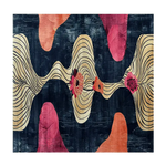 Floral Drift Hand Tufted Rug featuring a contemporary abstract design. This square area rug showcases vibrant floral patterns with flowing lines on a dark background, perfect for adding a modern touch to living room or office spaces. Ideal for those seeking an 8x10 wool rug for their area rugs collection.