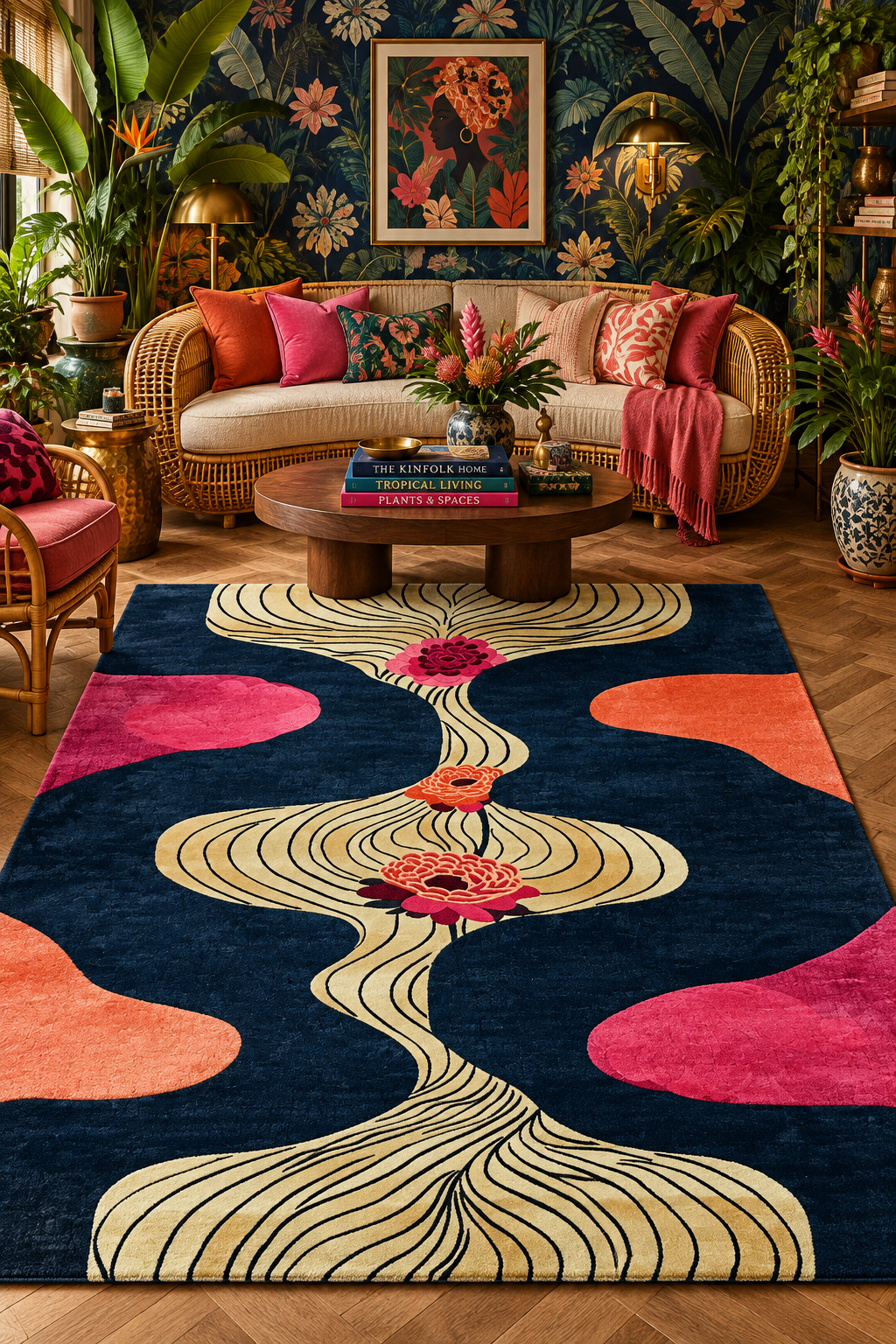 Floral Drift Hand Tufted Rug — Custom 6' × 9'