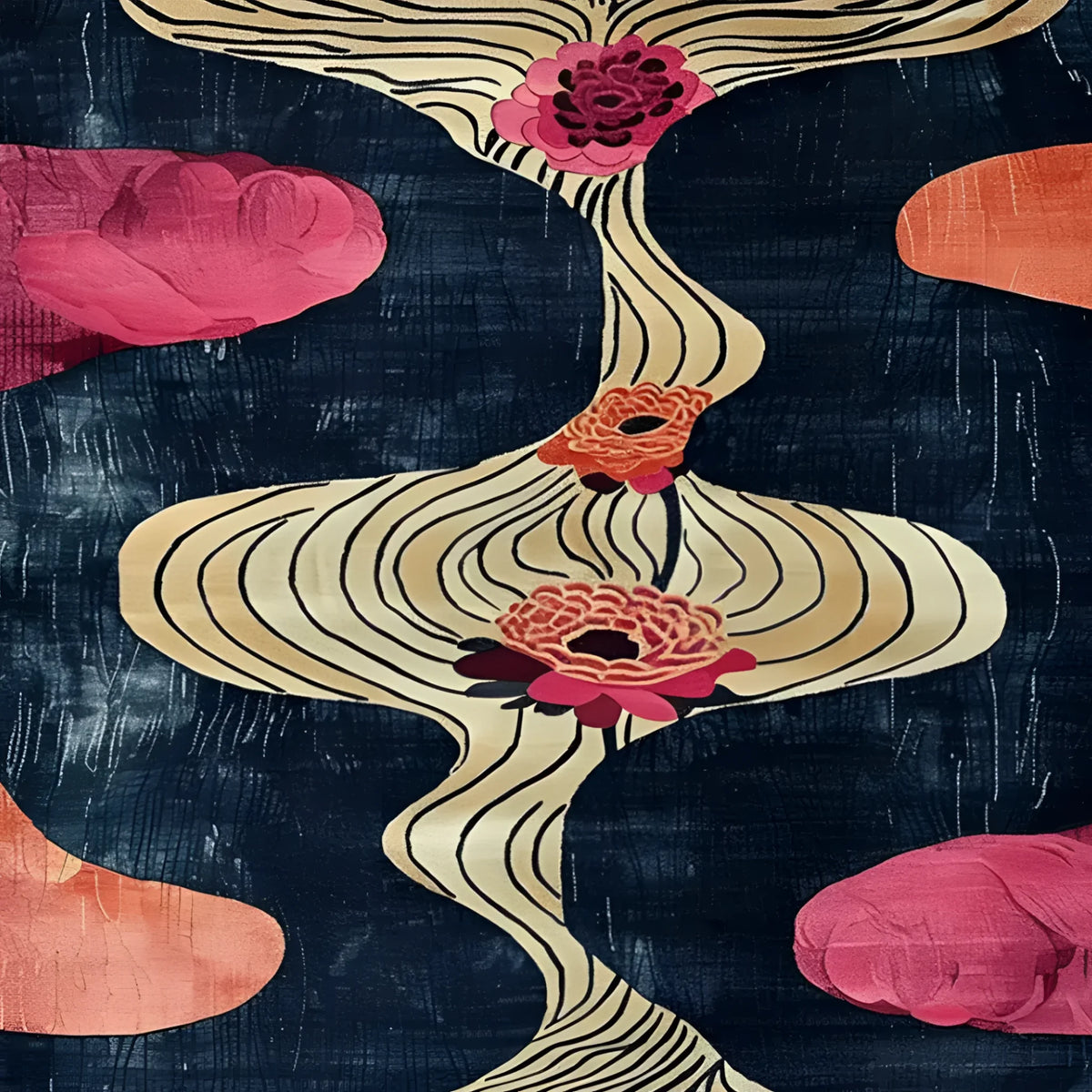 Vibrant Floral Drift Hand Tufted Area Rug showcasing an abstract design with bold colors and floral patterns. Perfect for living rooms and offices, this contemporary square area rug adds a touch of elegance to any space. Ideal for those seeking an 8x10 wool rug with a modern twist.