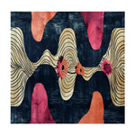 Floral Drift Hand Tufted Rug featuring a contemporary abstract design. This square area rug showcases vibrant floral patterns with flowing lines on a dark background, perfect for adding a modern touch to living room or office spaces. Ideal for those seeking an 8x10 wool rug for their area rugs collection.