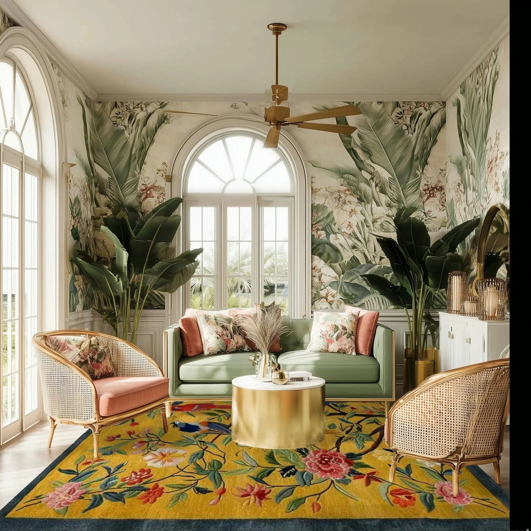 Floral Flock Harmony Hand Tufted Rug