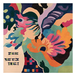 Vibrant and colorful Floral Fusion Frenzy hand-tufted area rug, showcasing an abstract design with bold floral patterns. This contemporary square rug is perfect for adding a pop of color to large living room spaces. Made from high-quality wool, this living room area rug combines style and comfort, making it an ideal choice for those seeking a modern aesthetic.