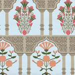 A close-up view of the Floral Gates Hand Tufted Rug, featuring a detailed black border with intricate floral patterns in vibrant colors. This wool area rug is perfect for adding elegance to any living room decor, making it an ideal choice for area rugs for living rooms.