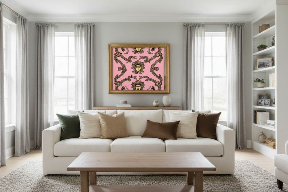 Framed room mockup - gold