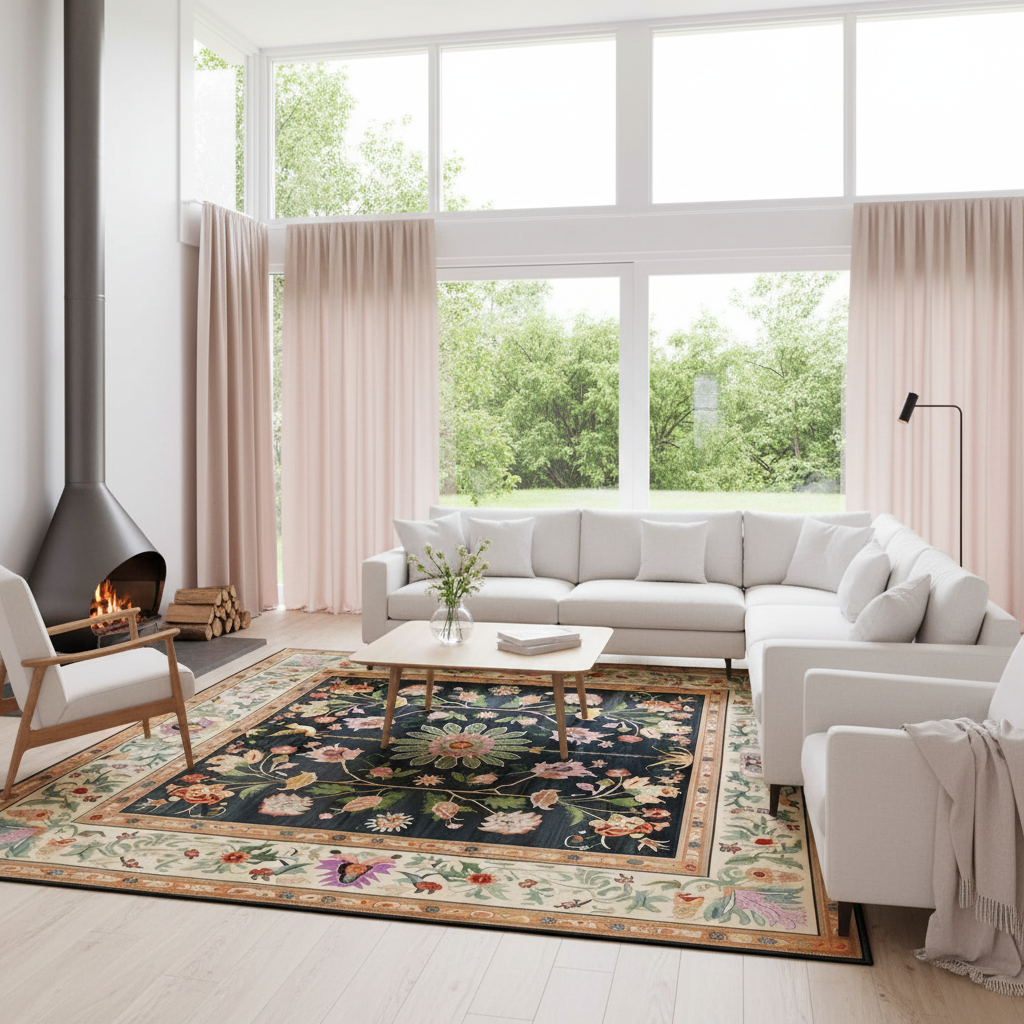 Floral Heritage Wool Hand Knotted Area Rug