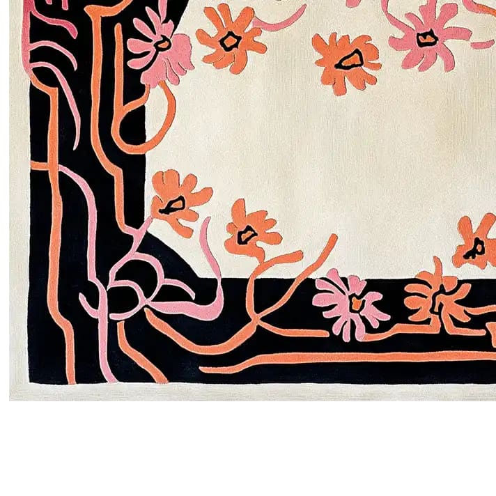 This vibrant area rug showcases a hand-tufted wool design featuring a striking floral pattern. Perfect for adding a touch of elegance to any living space, this large living room rug combines bold colors with intricate details, making it an ideal choice for those seeking a stylish floral wool rug.