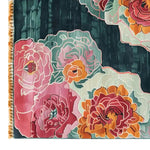 A vibrant Floral Symphony Hand Tufted Wool Rug showcasing an intricate design of colorful flowers in pink, orange, and green hues. Ideal as a large area rug for living rooms, this wool rug adds a touch of elegance and warmth to any space.
