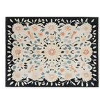 Top view of the Floral Symphony Hand Tufted Wool Rug, an elegant area rug perfect for adding a touch of nature to your living room. This 8x10 wool rug features intricate floral patterns with a harmonious blend of soft colors, making it a standout piece among living room area rugs.