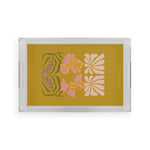 Flower Power Acrylic Serving Tray 11" x 17" Clear