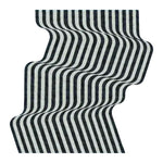 A stylish black and gray wool area rug featuring an eye-catching flowing illusion design. Perfect for adding a contemporary touch to any space, this vintage rug is ideal for use as a hallway runner rug, in a dining room, or as a large living room rug. Its unique pattern makes it a standout piece for modern interiors.
