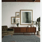 Flowing Illusion Black and Gray Hand Tufted Wool Rug