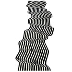 Flowing Illusion Black and Gray Wool Runner Rug