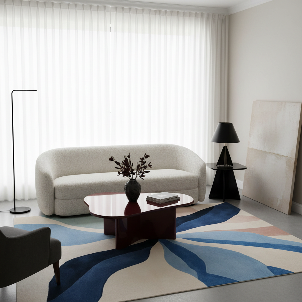 Flowing Petal Shade Hand Tufted Rug