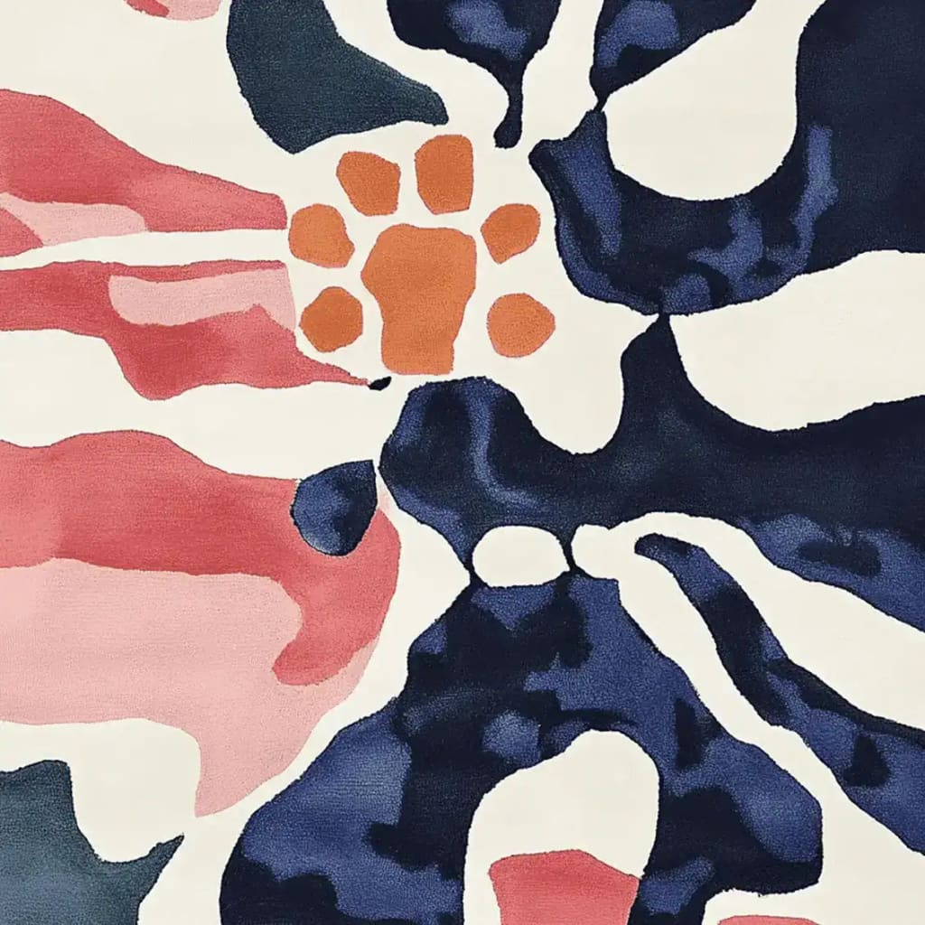 A vibrant Fluid Form Garden Hand Tufted Area Rug featuring an abstract, contemporary design with bold colors. This wool rug is perfect for adding a splash of style to your living room. The image showcases a close-up view of the rug's intricate patterns, ideal for living room rugs 8x10.