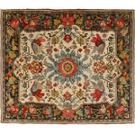 Beautifully designed Fluttering Bloom Hand Knotted Area Rug featuring intricate floral patterns and vibrant colors, perfect as a vintage rug for your living room. This elegant Persian-style rug measures 8x10 and showcases an exquisite blend of traditional motifs, ideal for adding charm to any space.