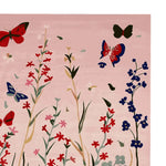 A beautifully designed area rug featuring a whimsical meadow scene with colorful butterflies and flowers. This wool rug, ideal for large living rooms, measures 8x10 and adds a vibrant touch to any space with its hand-tufted craftsmanship.