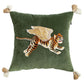 Flying Angelic Wing Tiger Embroidered Throw Pillow Cover 