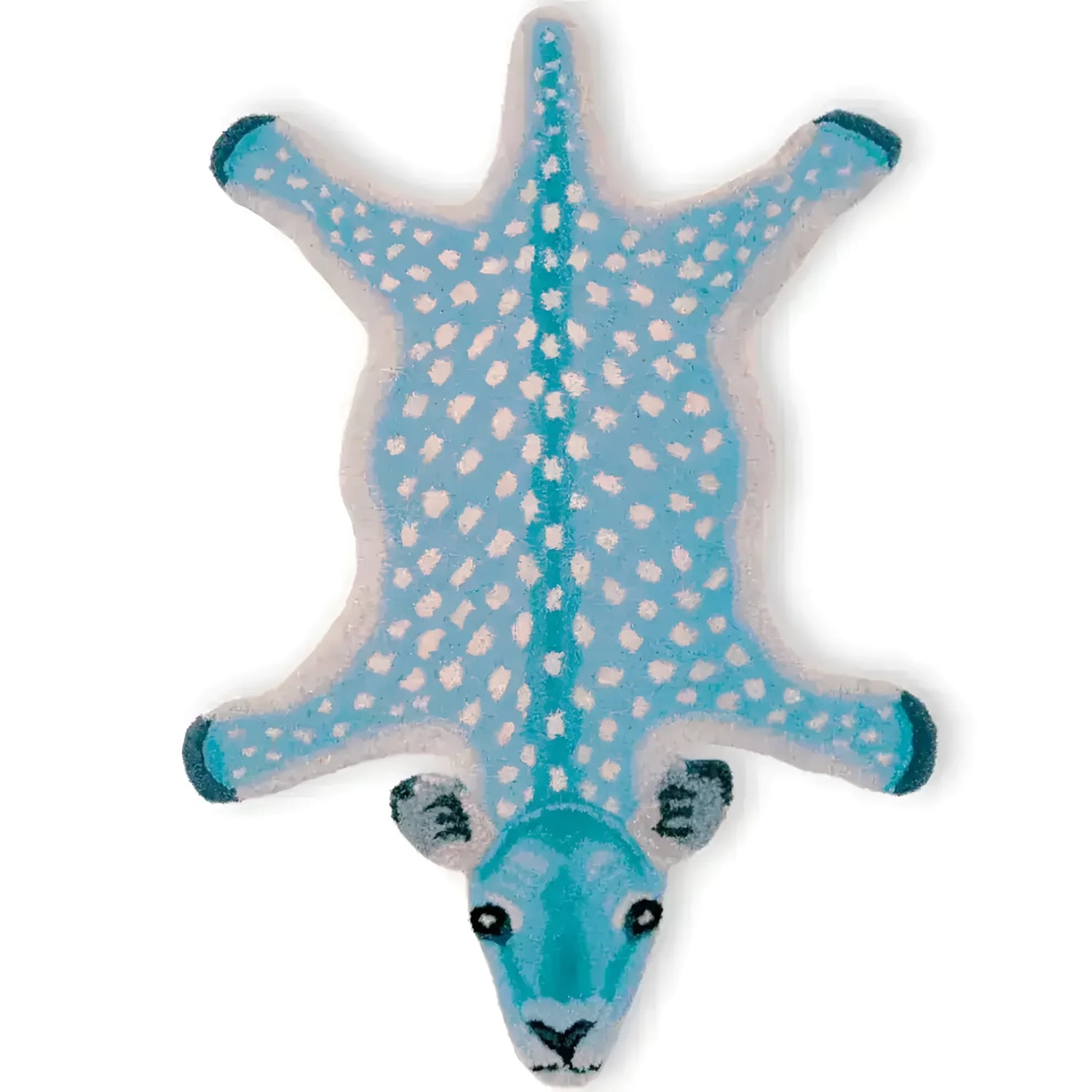 For the Love of Deer Hand Tufted Wool Rug - Light Blue