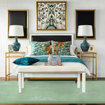 For the Love of Rabbits Hand Tufted Wool Rug - Green