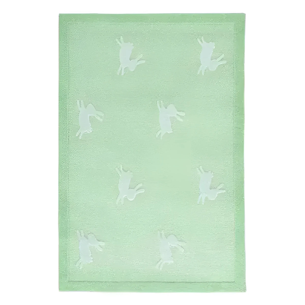 For the Love of Rabbits Hand Tufted Wool Rug - Green