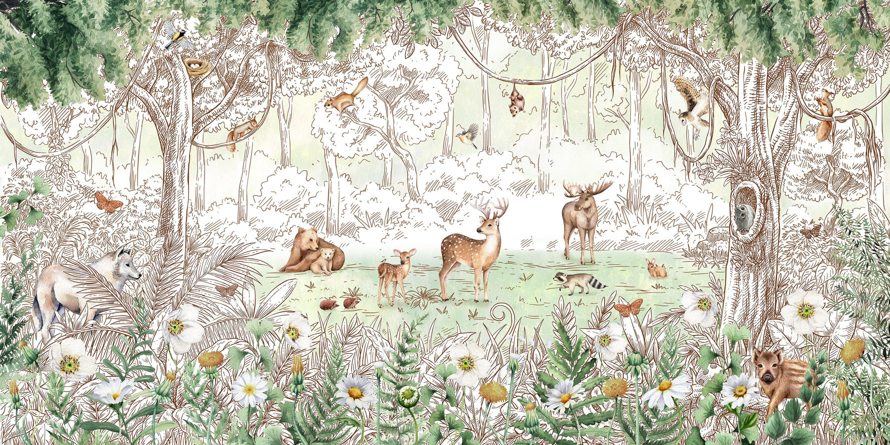 Forest Friend Spring Wallpaper Mural