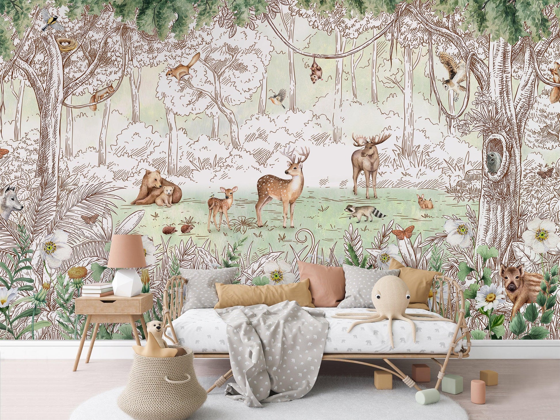 Forest Friend Spring Wallpaper Mural - MAIA HOMES