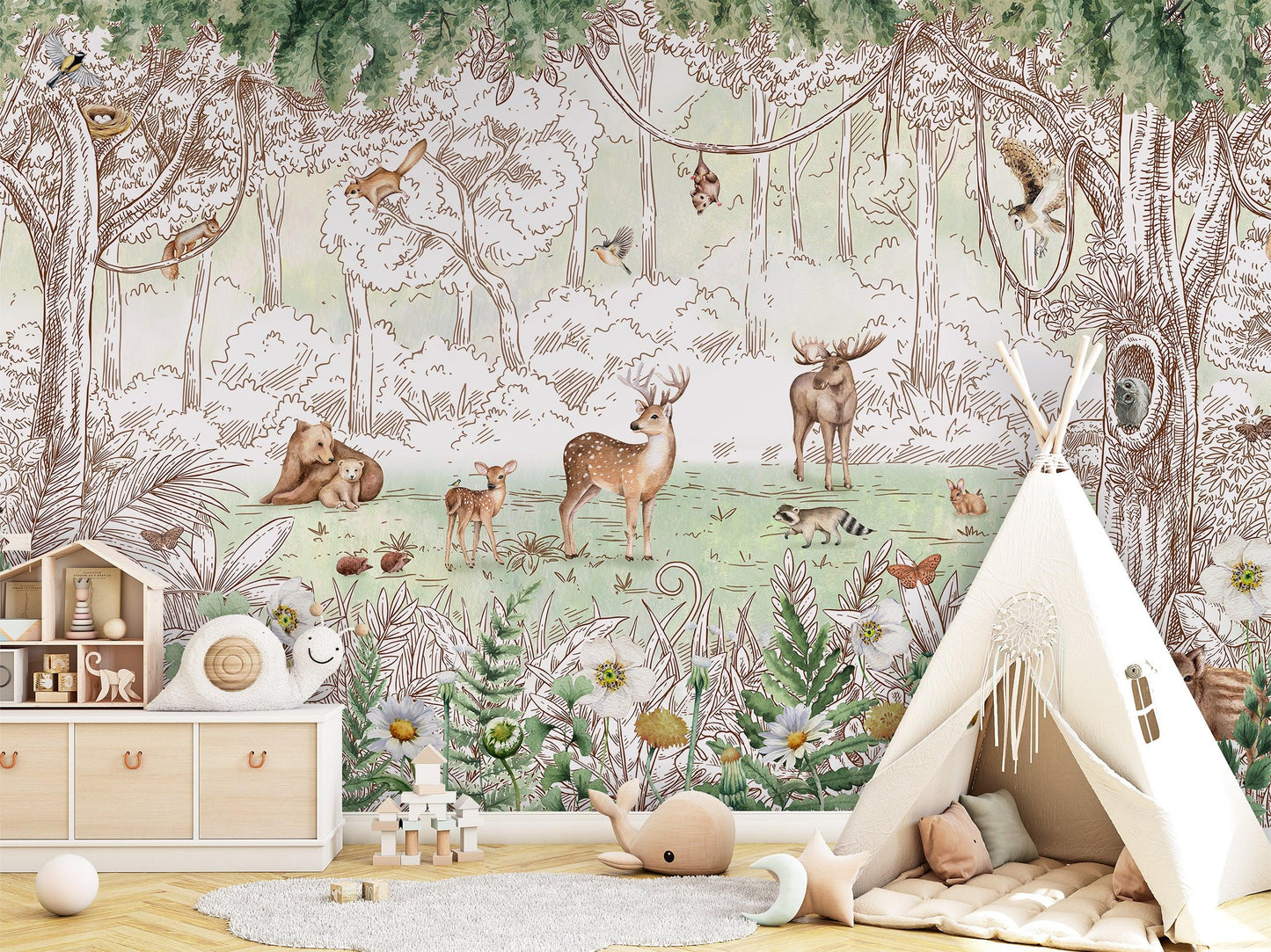 Forest Friend Spring Wallpaper Mural