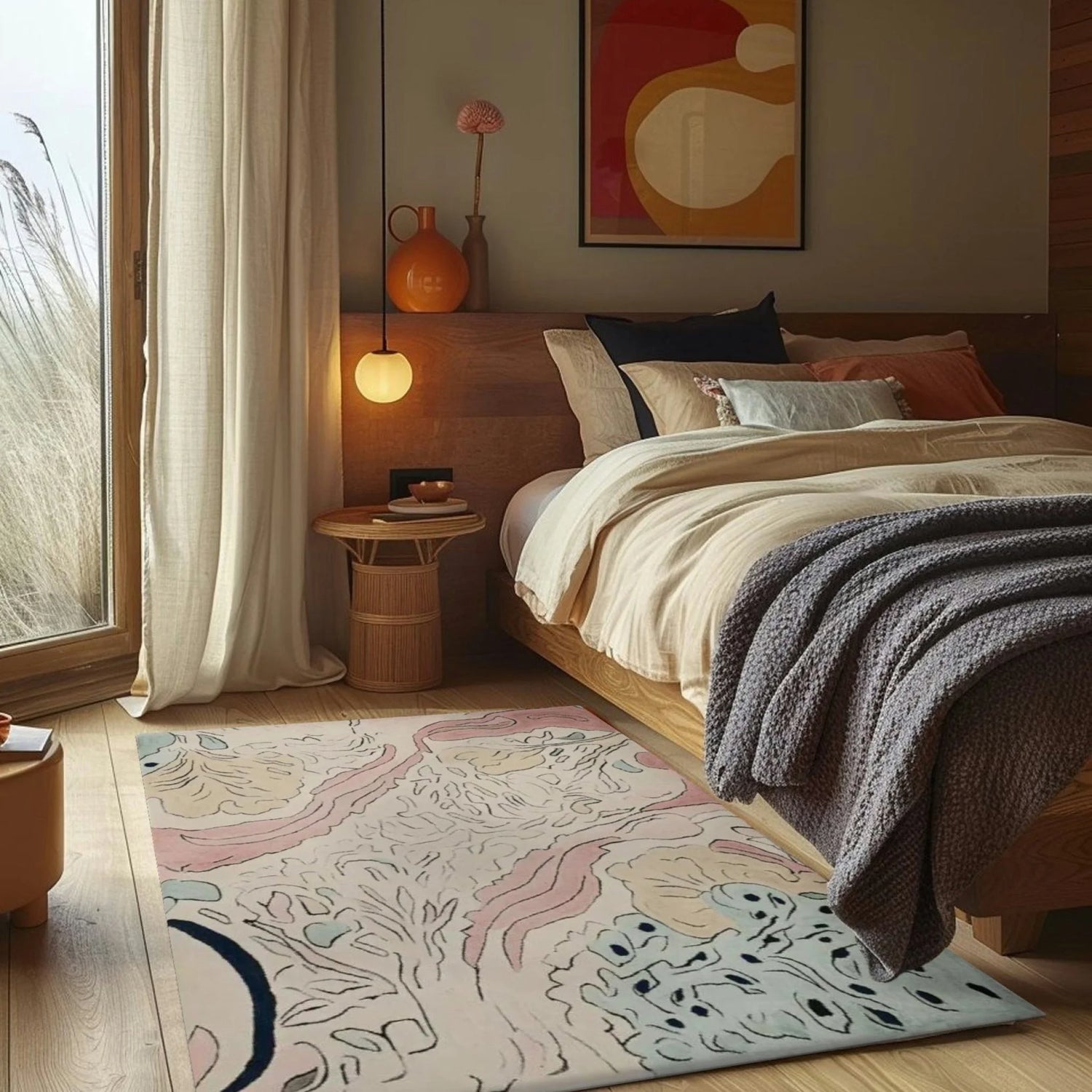 Fossil Bloom Field Hand Tufted Rug