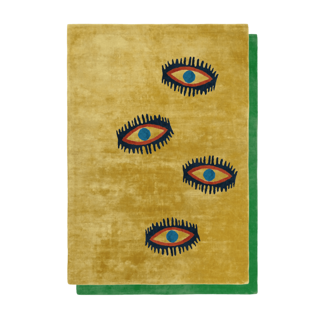 Four Evil Eyes Viscose Hand Tufted Wool Rug