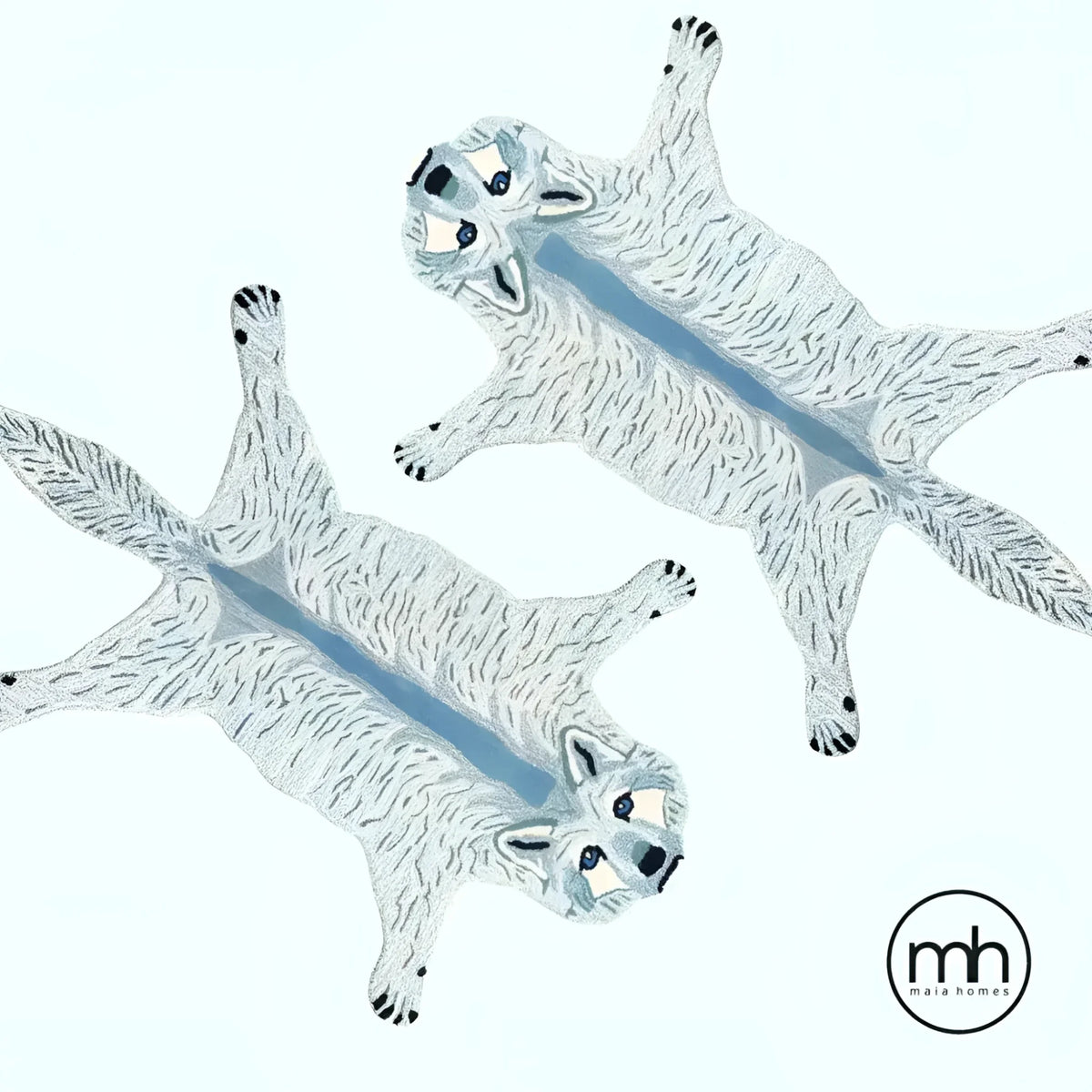 Charming fox-shaped accent area rug made from hand-tufted wool, perfect for adding a playful touch to your dining room or living room. This unique dining table rug showcases intricate detailing that resembles a fox, making it a stylish choice for dining room carpets.