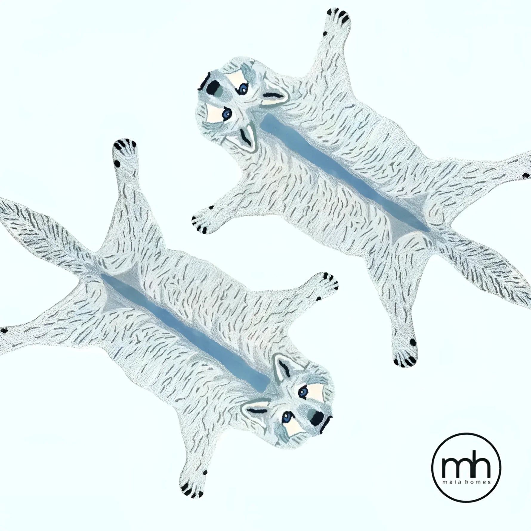 Charming fox-shaped accent area rug made from hand-tufted wool, perfect for adding a playful touch to your dining room or living room. This unique dining table rug showcases intricate detailing that resembles a fox, making it a stylish choice for dining room carpets.