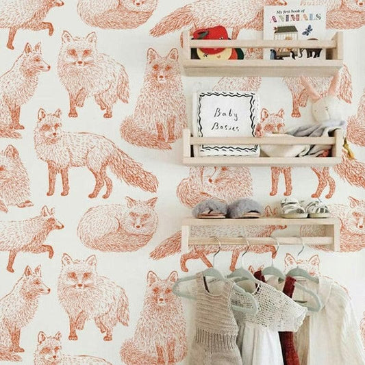 Fox Woodland Nursery Wallpaper - MAIA HOMES