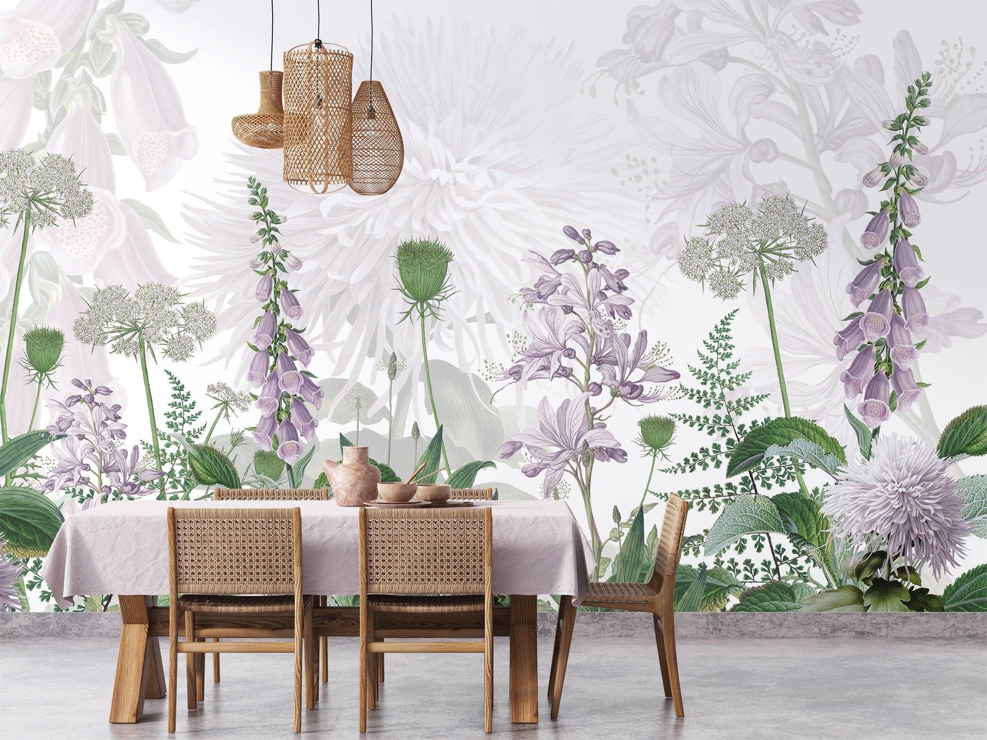 Foxglove Flowers Wallpaper Mural