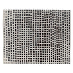 Top view of a contemporary hand-tufted area rug with an abstract grid pattern in black and white, perfect for adding a modern touch to living rooms. Made from high-quality wool, this 8x10 wool rug offers a stylish and cozy addition to any space.