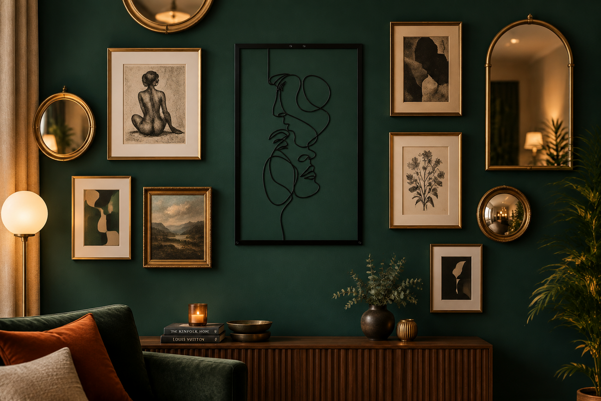 Frame Couple Faces Minimalist Metal Wall Art
