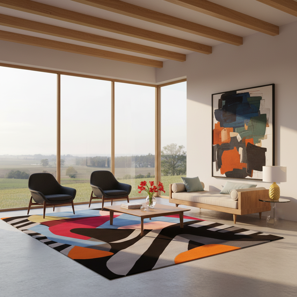 Funky Paint Parade Hand Tufted Rug