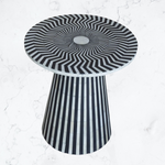 Fusion Bone Inlay Round Side Table – Black